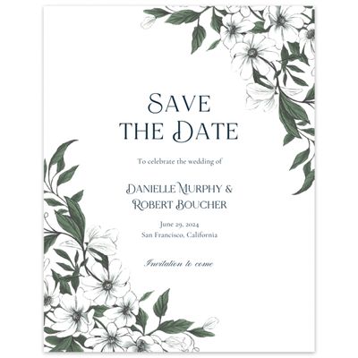 White Wedding Digital Save the Date - Melcher Portrait