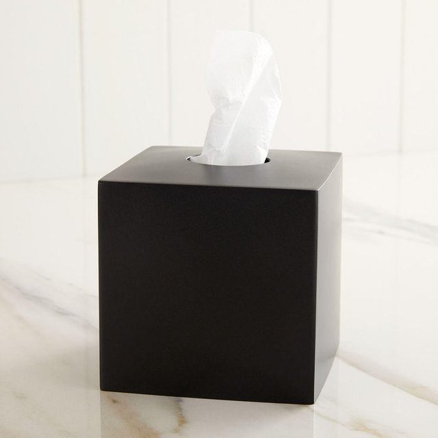 Caspian Bath Accessories, Tissue Box, Stainless Steel, Dark Bronze