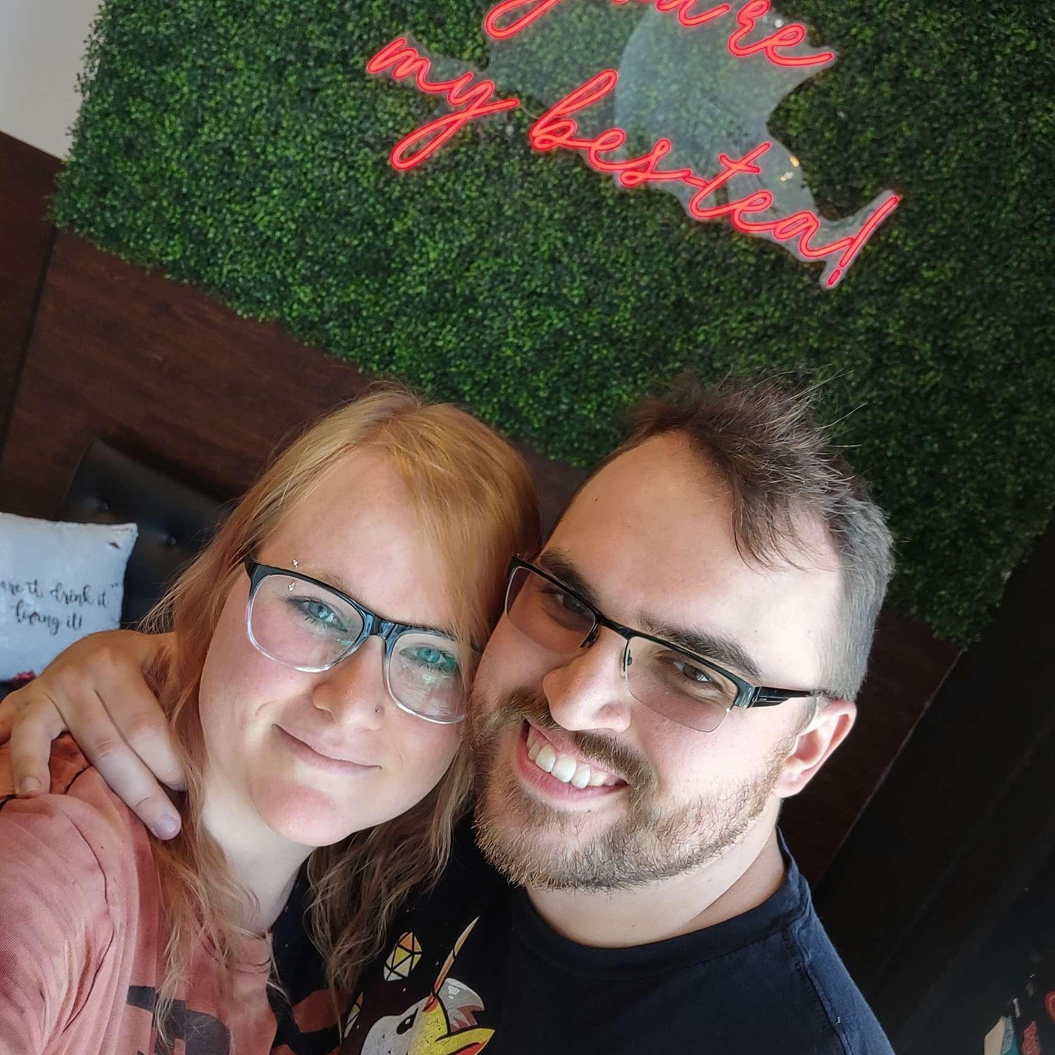 Alex's first boba! And foreshadowing to the "Best Friends" picture frame he would choose for the photobooth he'd propose in.