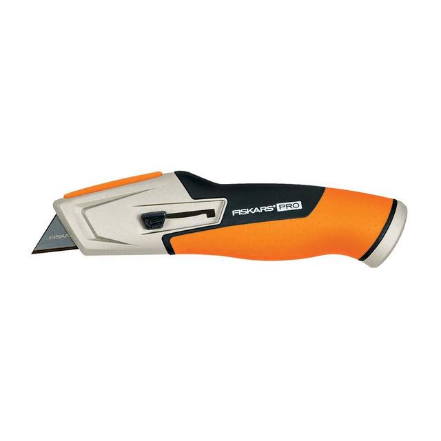 Fiskars 770020-1001 Pro Utility Knife, Retractable, Orange/Black