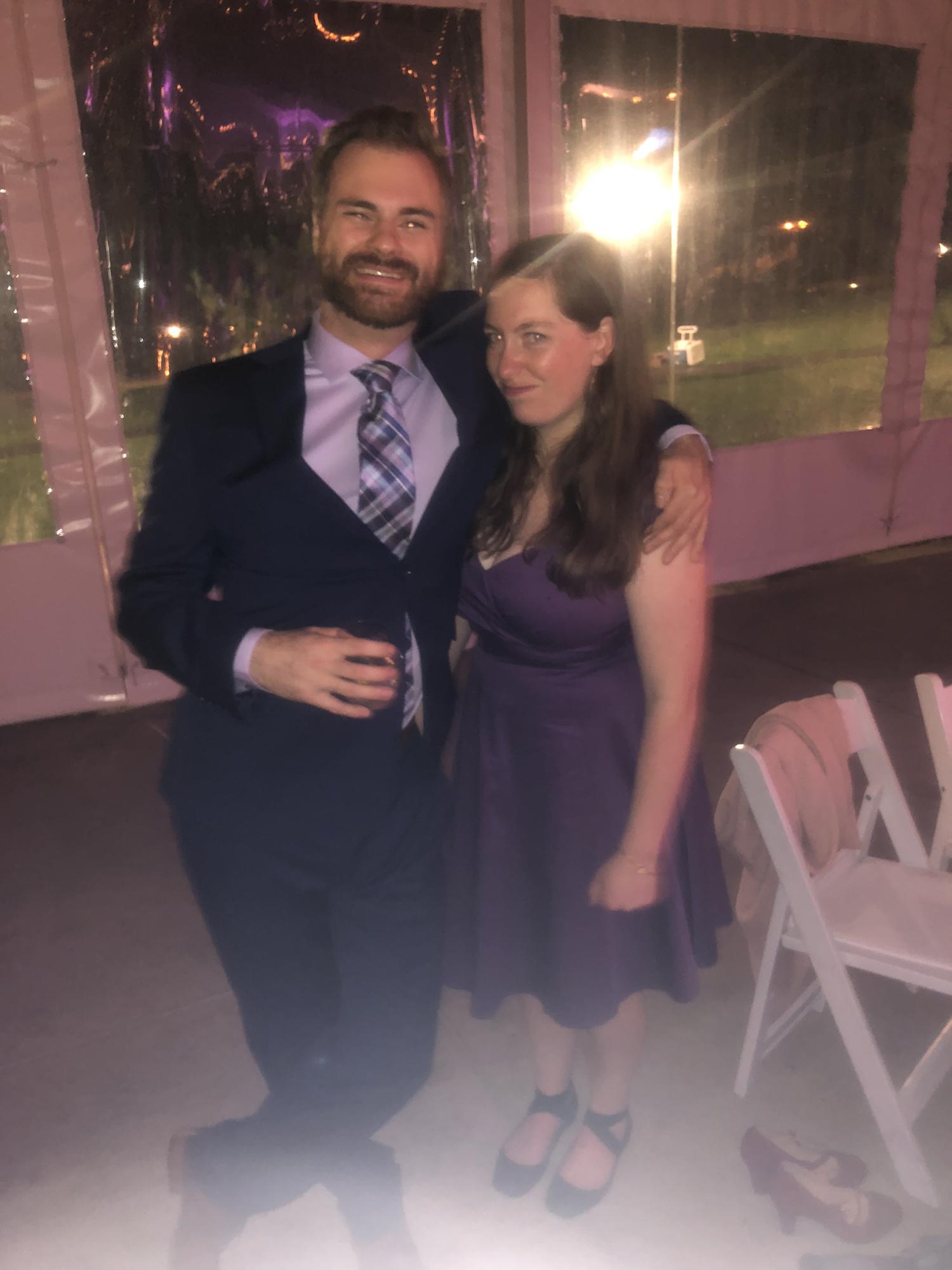 The most recent wedding we went to (pre-pandemic) was my cousin Emily's. This captures the moment I changed into flat shoes and was reminded of our height difference...