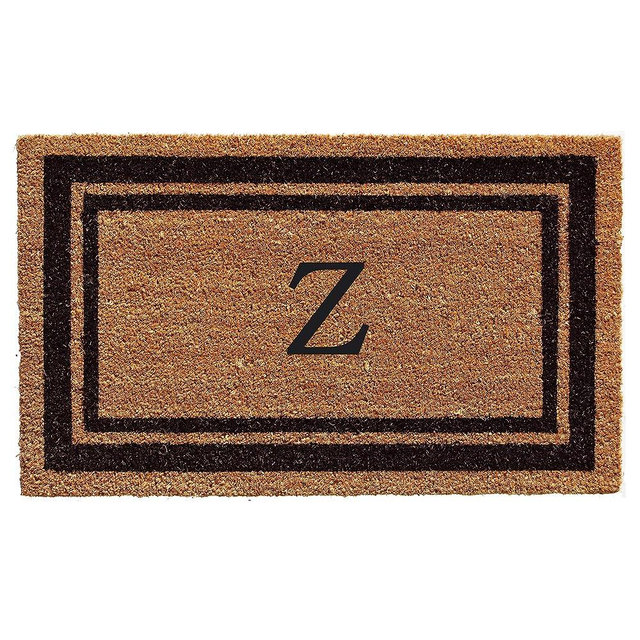 Calloway Mills 152961830Z Black Border 18" x 30" Monogram Doormat, (Letter Z)