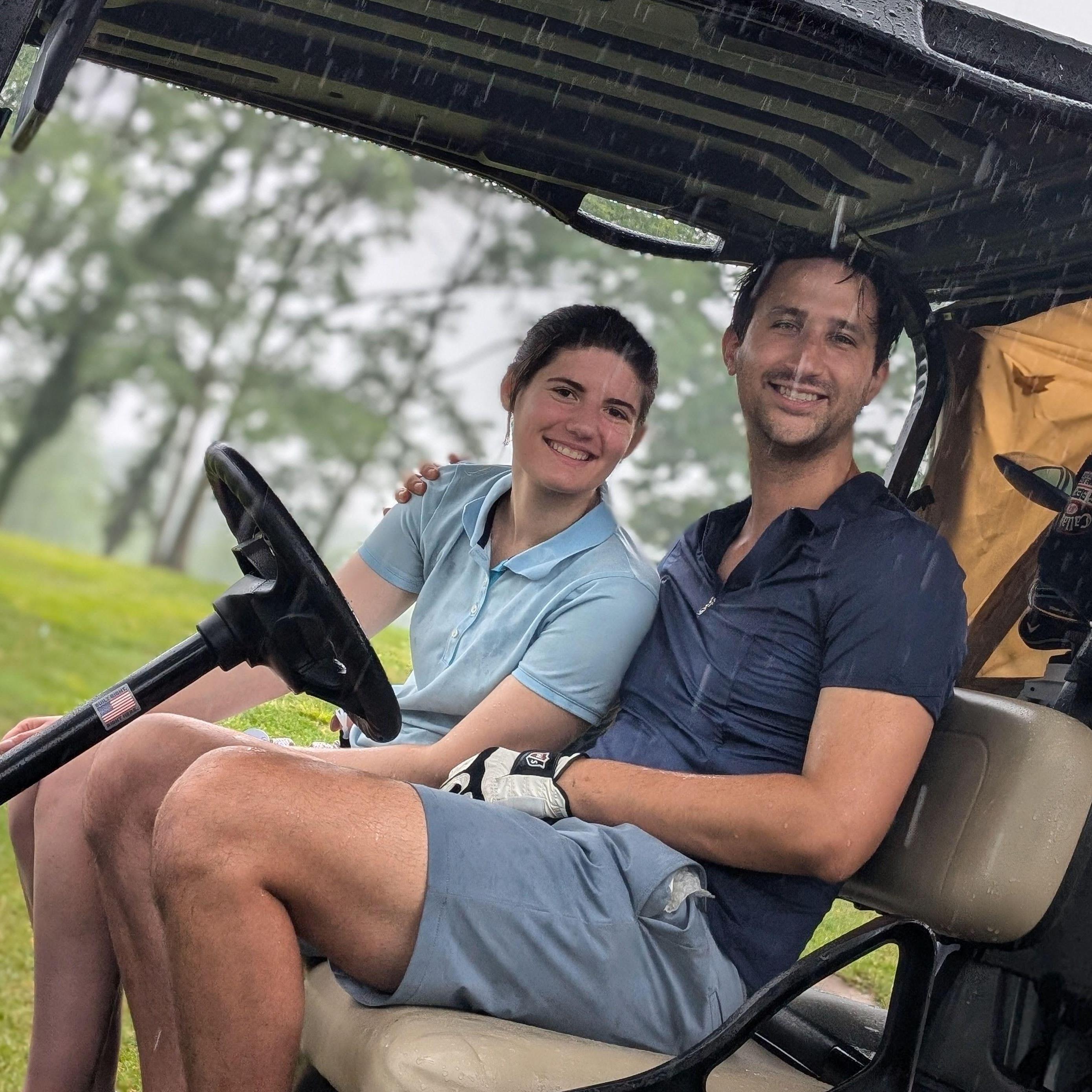 Golf buddies, rain or shine!