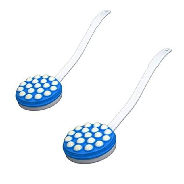 BodyHealt Lotion Applicator & Massager – Handheld Self Lotion Applicator for Back, Foot Lotion, Shower Gel, Tanning, Skin Cream & Sunscreen Lotion. Long Shower Bath Brush, Easy Roll-On Dispenser-2pc