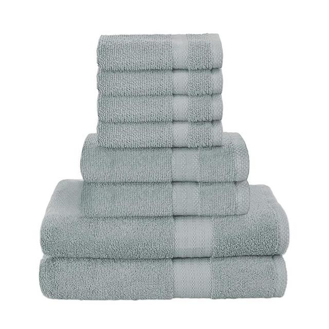 GLAMBURG Ultra Soft 8-Piece Towel Set - 100% Pure Ringspun Cotton, Contains 2 Oversized Bath Towels 27x54, 2 Hand Towels 16x28, 4 Wash Cloths 13x13 - Ideal for Everyday use, Hotel & Spa - Jade