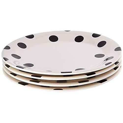 Kate Spade New York 879460 Deco Dot Black Dinner Plates, Set of 4