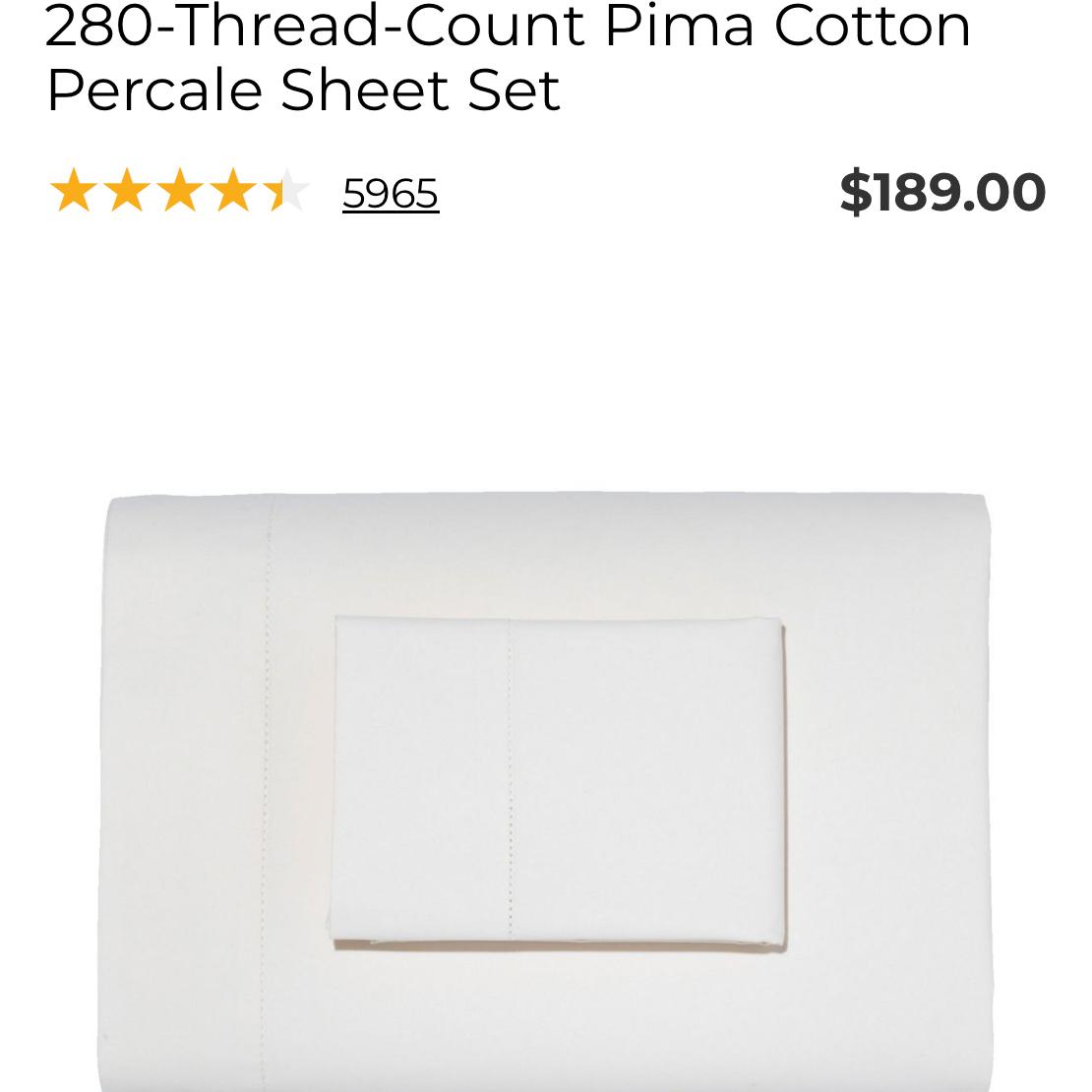280-Thread-Count Pima Cotton Percale Sheet Set | Sheets at L.L.Bean