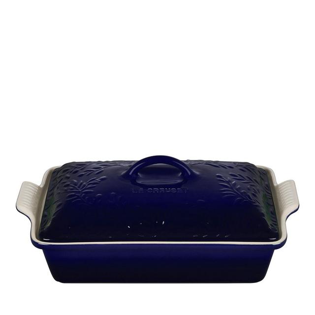Le Creuset Rectangular Casserole Baking Dish with an Olive Leaf Pattern
