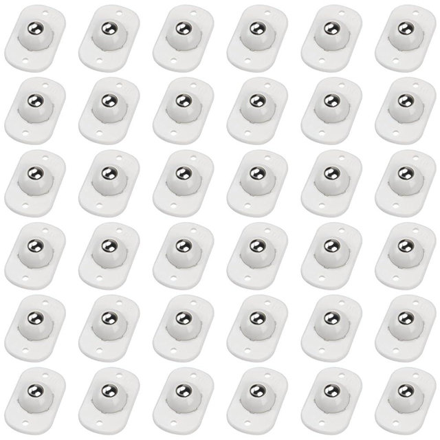 Self Adhesive Caster Wheels, Appliance Rollers for Kitchen Appliances, 360° Swivel Mini Universal Wheel Roller Casters, Sticky Pulley for Trash Can, Storage Box, Small Furniture (White - 36 Pcs)