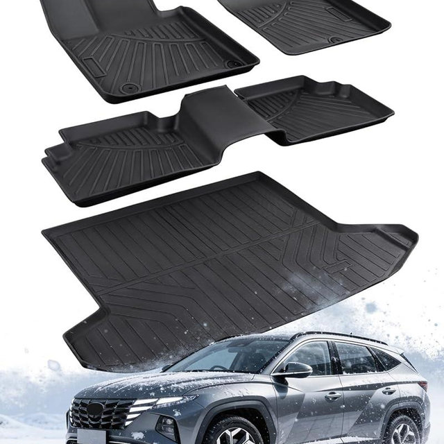 CreekT Floor Mats & Cargo Liner for 2022-2025 2026 Hyundai Tucson (Gas Models Only).All-Weather TPE Floor Liners Full Set,Custom Fit for SE SEL Limited XRT,Not for Hybrid or PHEV