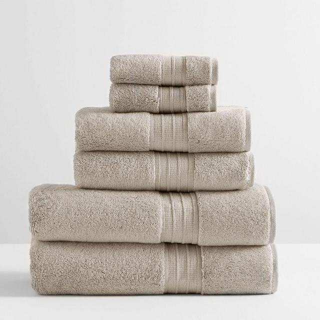Hydrocotton Organic Bath, Hand, & Washcloth Towels, Set of 6, Taupe