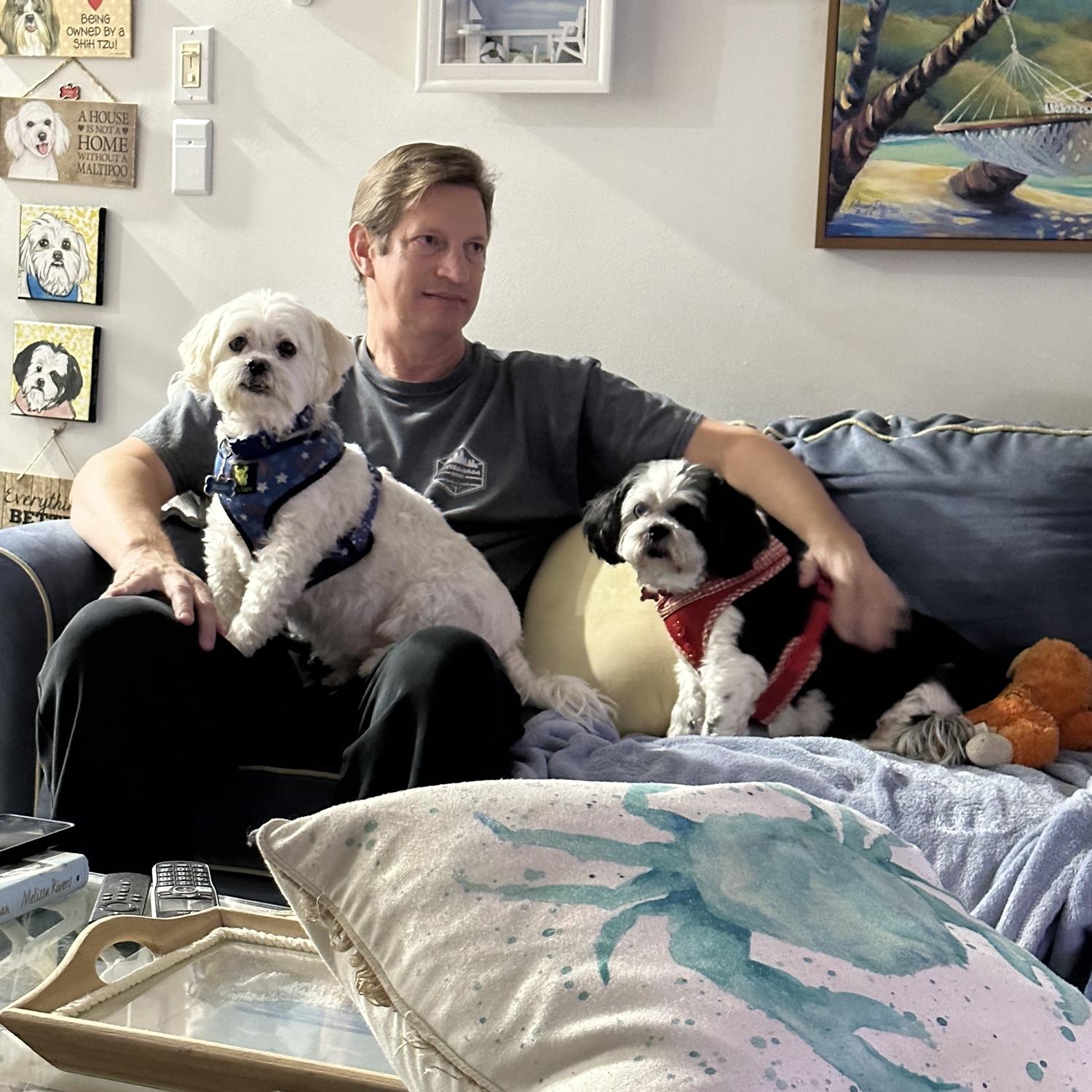 Chilling with my mom’s pups!