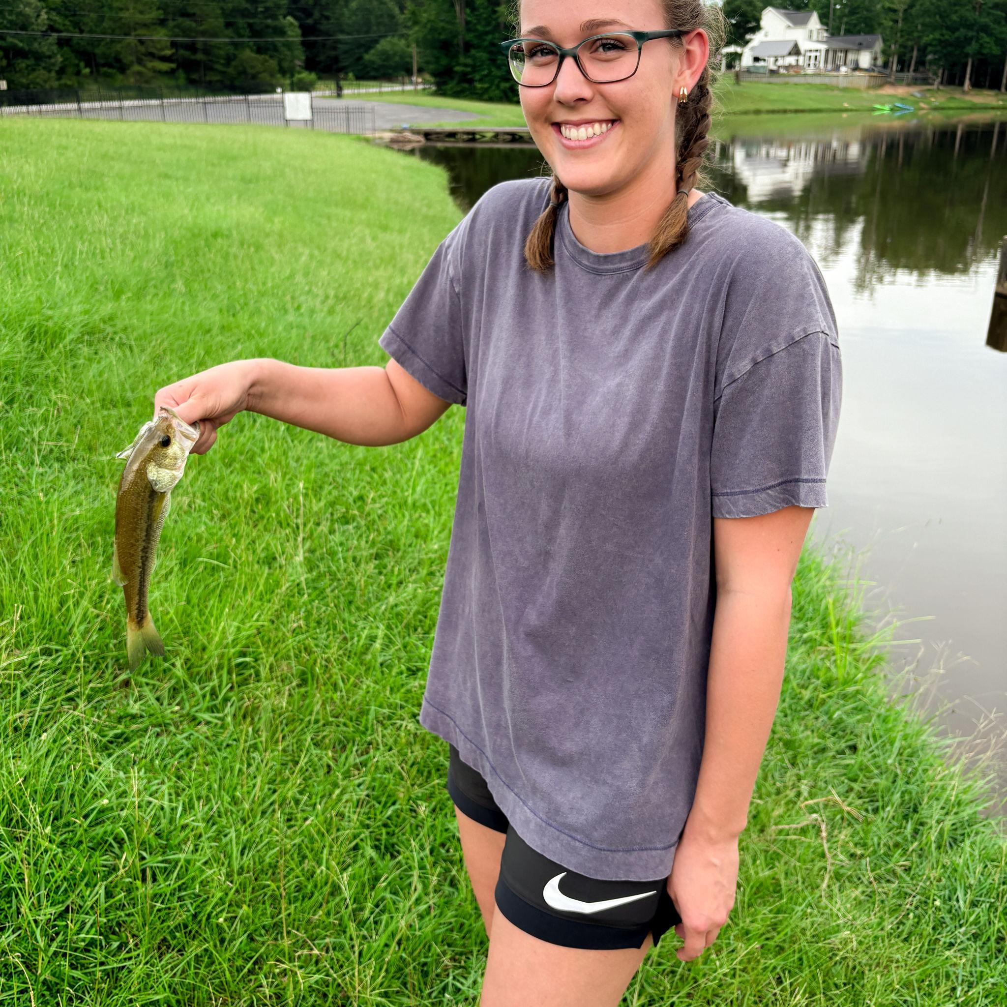 Fishing in Mississippi. This was actually Ethan's fish, Aimee caught a large stick!