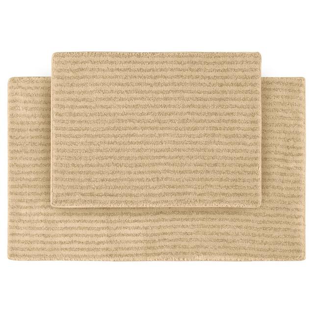 2pc Sheridan Plush Washable Nylon Bath Rug Set Linen - Garland
