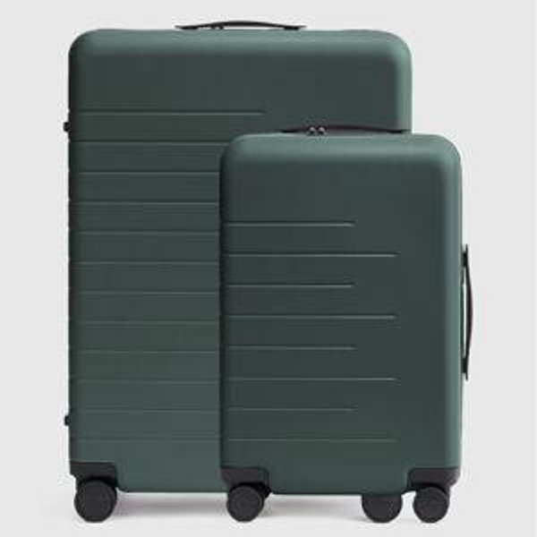 Small Carry-On & Large Check-In Suitcase Bundle in Dark Green