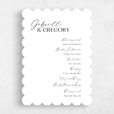 White Scalloped Wedding Program - Sundell