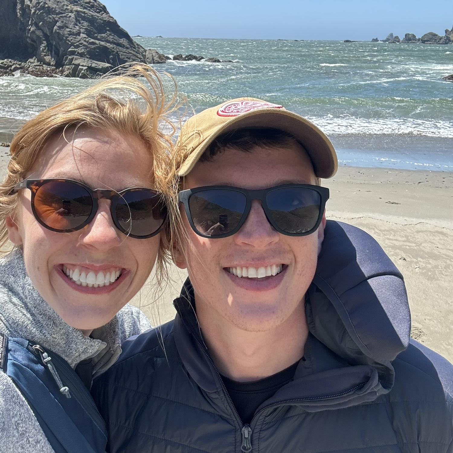 One of the beaches on the Oregon Coast. The weather inland was beautiful but the high winds made it a little chilly by the water.