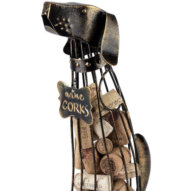True Dog Wine Cork Holder Decorative in Metal with Bronze Finish, Corks Display Holders, Home Bar Accessories, Kitchen and Dining Room Decor, Set of 1