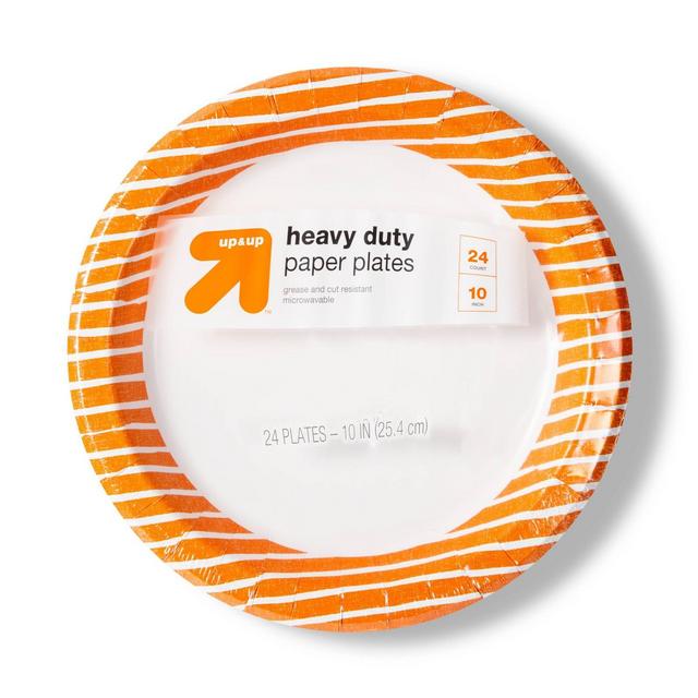 Halloween Disposable Plate 10" - Orange Stripe - 24ct - up & up™