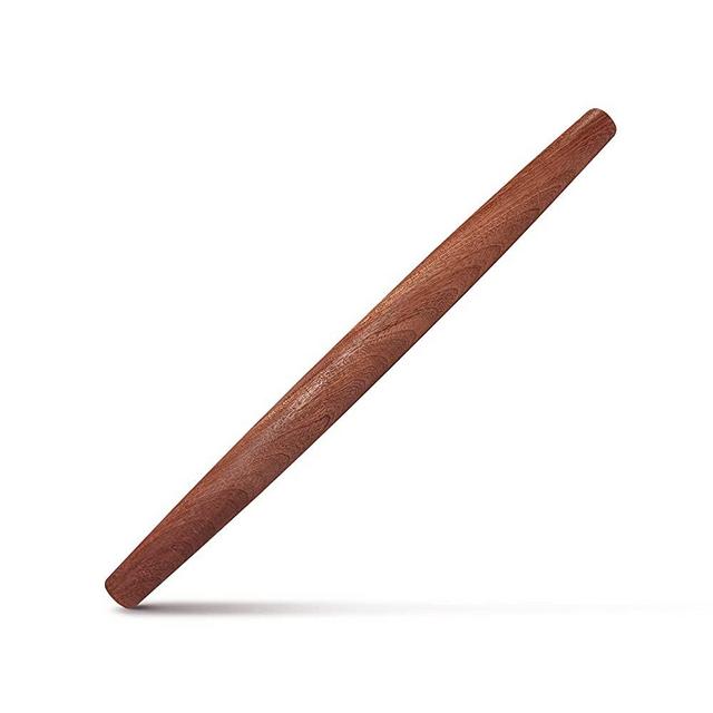 French Rolling Pin (17 Inches) –WoodenRoll Pin for Fondant, Pie Crust, Cookie, Pastry, Dough –Tapered Design & Smooth Construction - Essential Kitchen Utensil,Sapele Wood