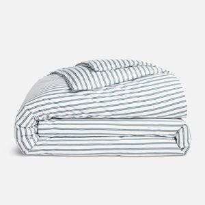Classic Percale Duvet Cover - Tandem Stripe in Storm