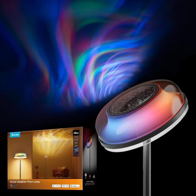 Govee Uplighter Floor Lamp for Living Room, RGBIC Tri-Zone Smart Floor Lamp for Bedroom Works with Matter, 215 ft² Light Area, LED Modern Corner Floor Light, Warm Cool White Standing Lamp, 80+ Scene
