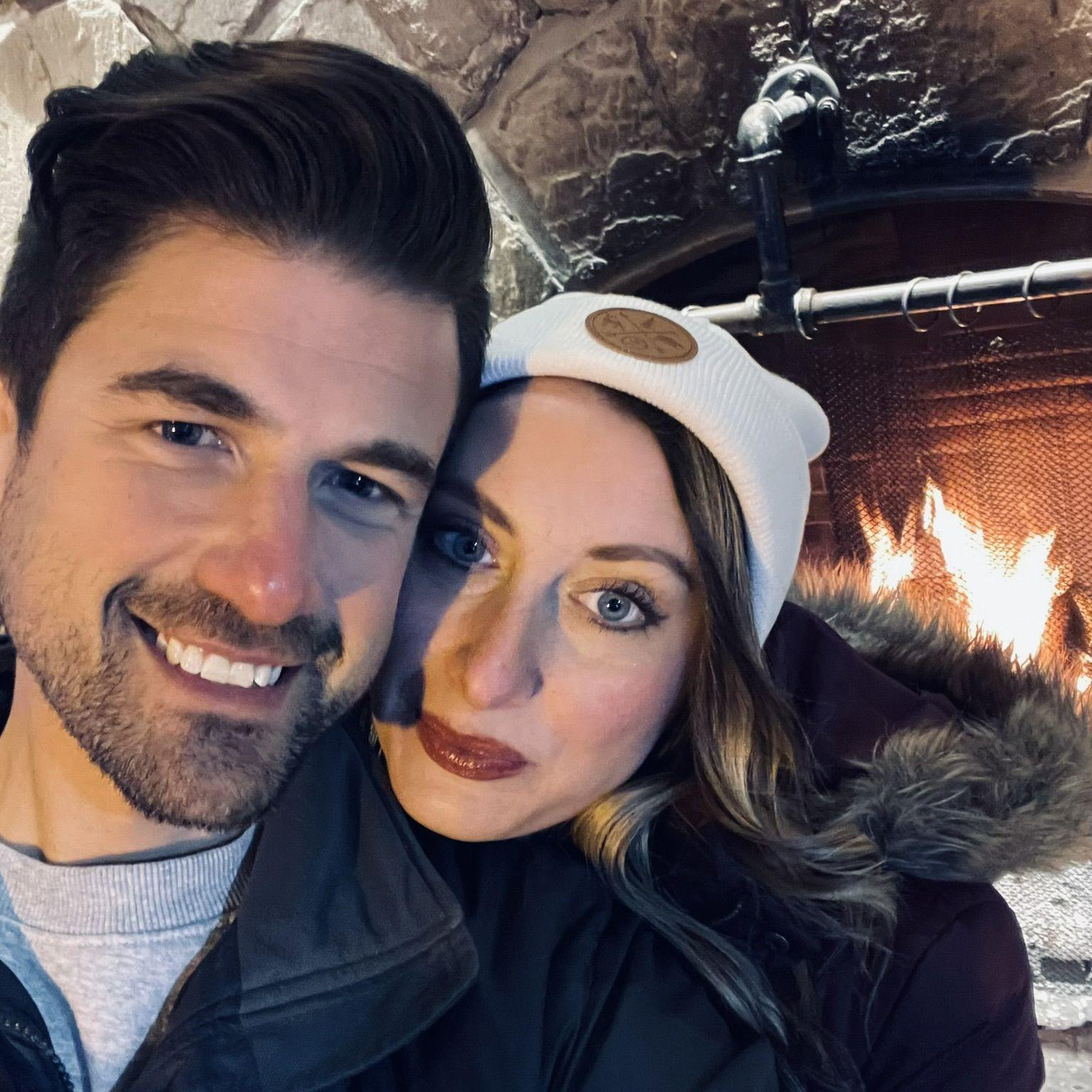 Staying warm by the fire