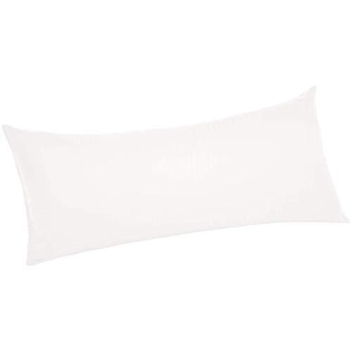 AmazonBasics Ultra-Soft Cotton Pillow Case - Body Pillow, 55 x 21 Inch, White