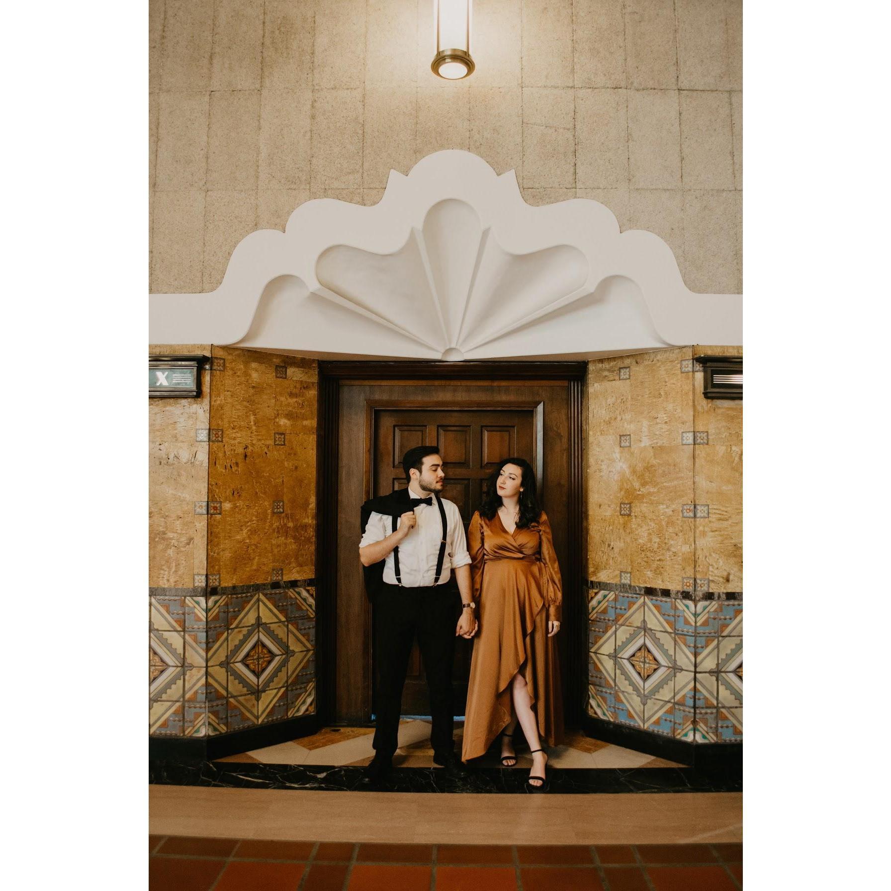 engagement photoshoot, los angeles union station