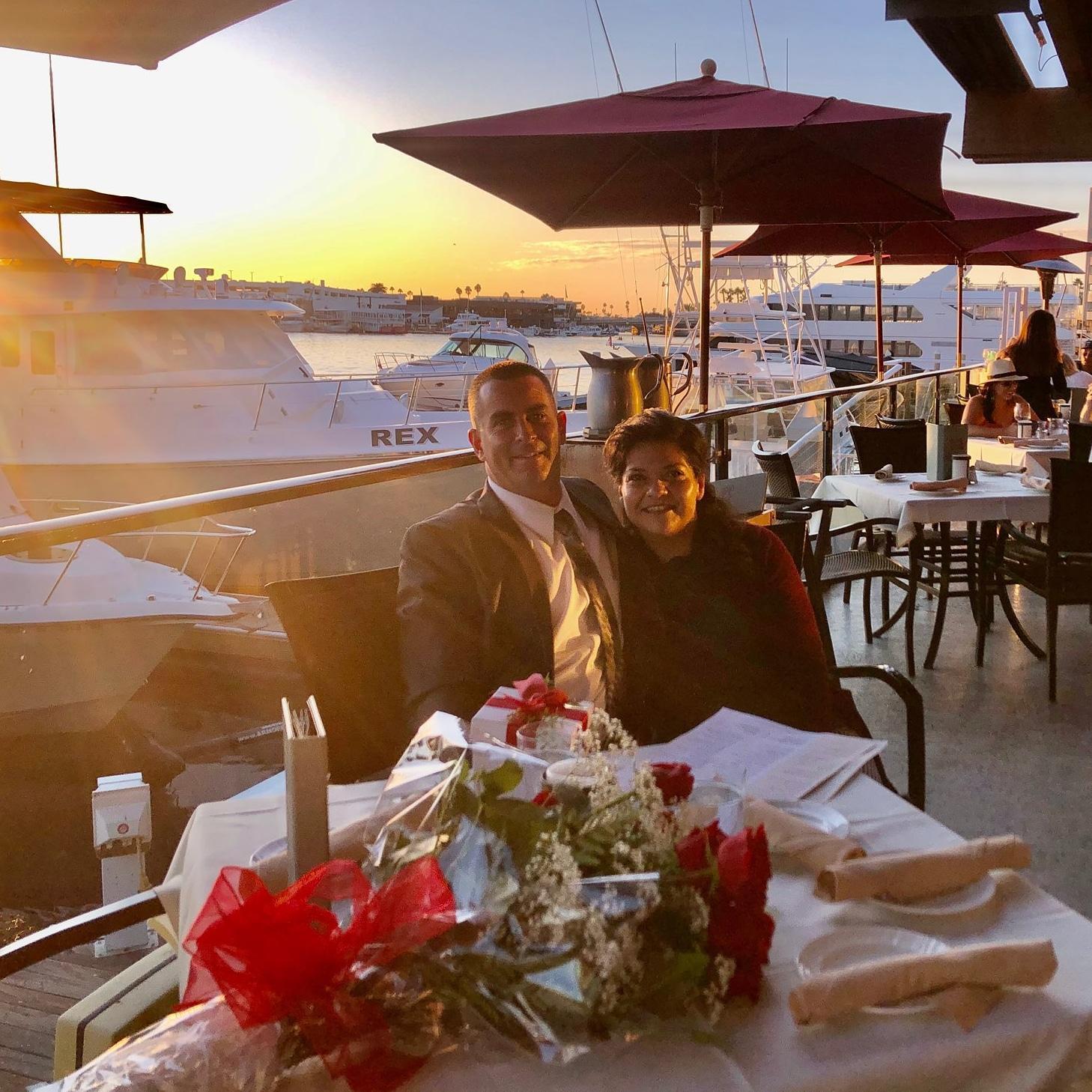 Officially engaged!! Rusty Pelican, Newport Beach.