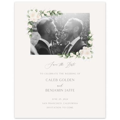 Light Oatmeal, Beige Wedding Digital Save the Date - Aldeney Photo