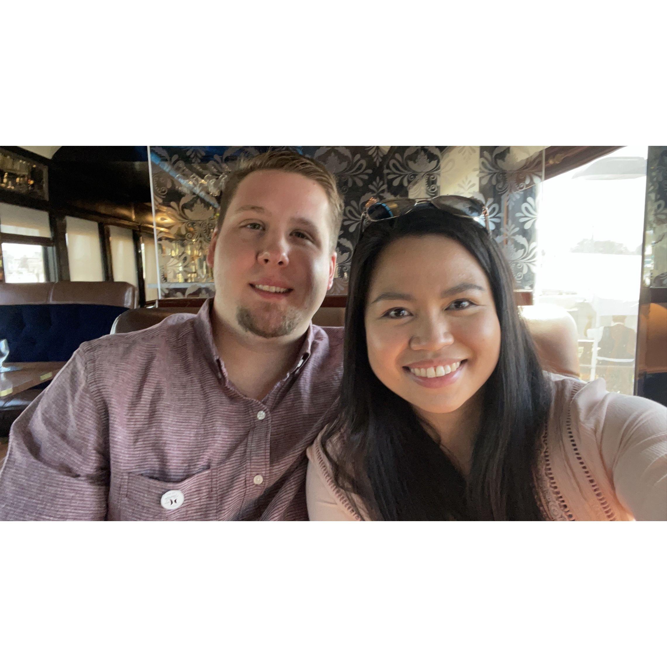On the wine train in Napa