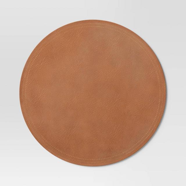 Faux Leather Decorative Charger Brown - Threshold™