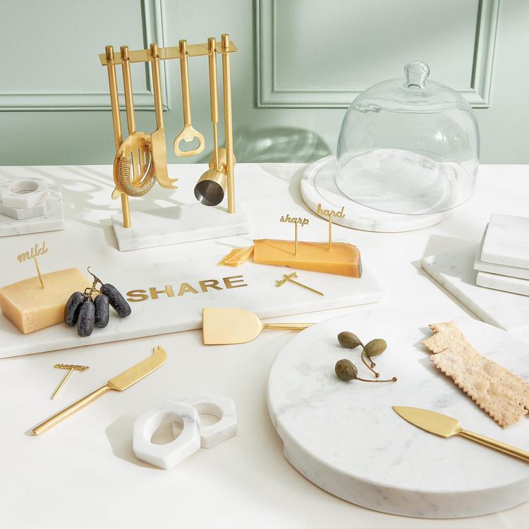 Willow Park, Luna Marble 5-Piece Hanging Cocktail Tool Set | Zola