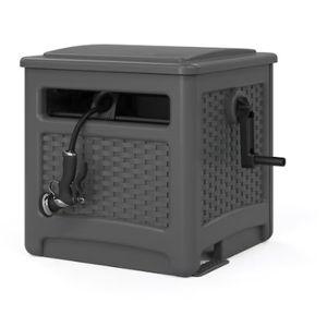 Suncast Wicker Hideaway Plastic 225-ft Container Hose Reel