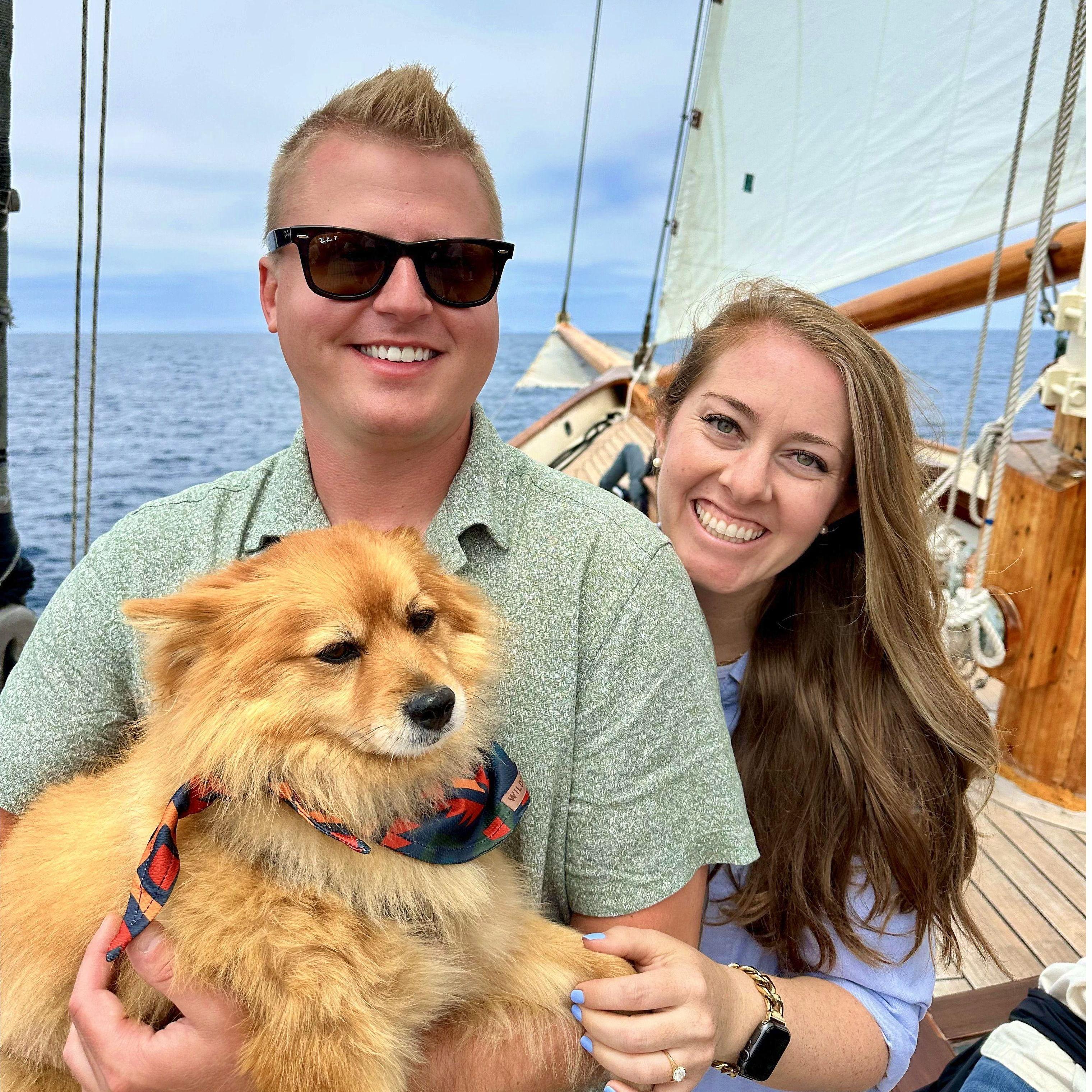 Simba's first sailboat ride!