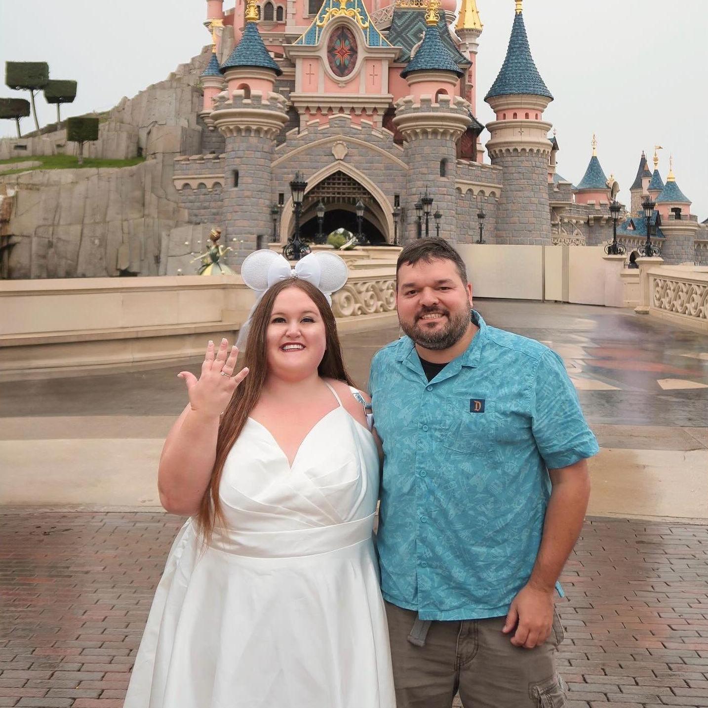 Celebrating in Disney after I said yes!