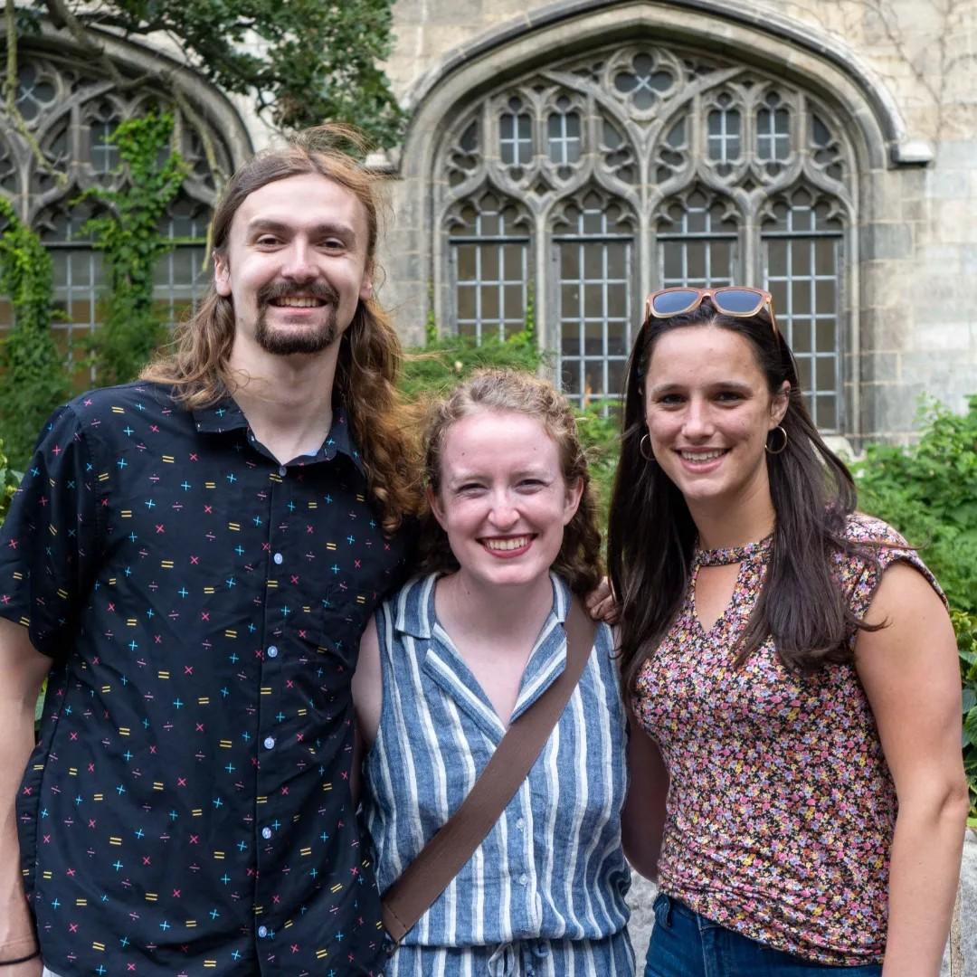 Joe, Claire, and Cassidy celebrating the engagement