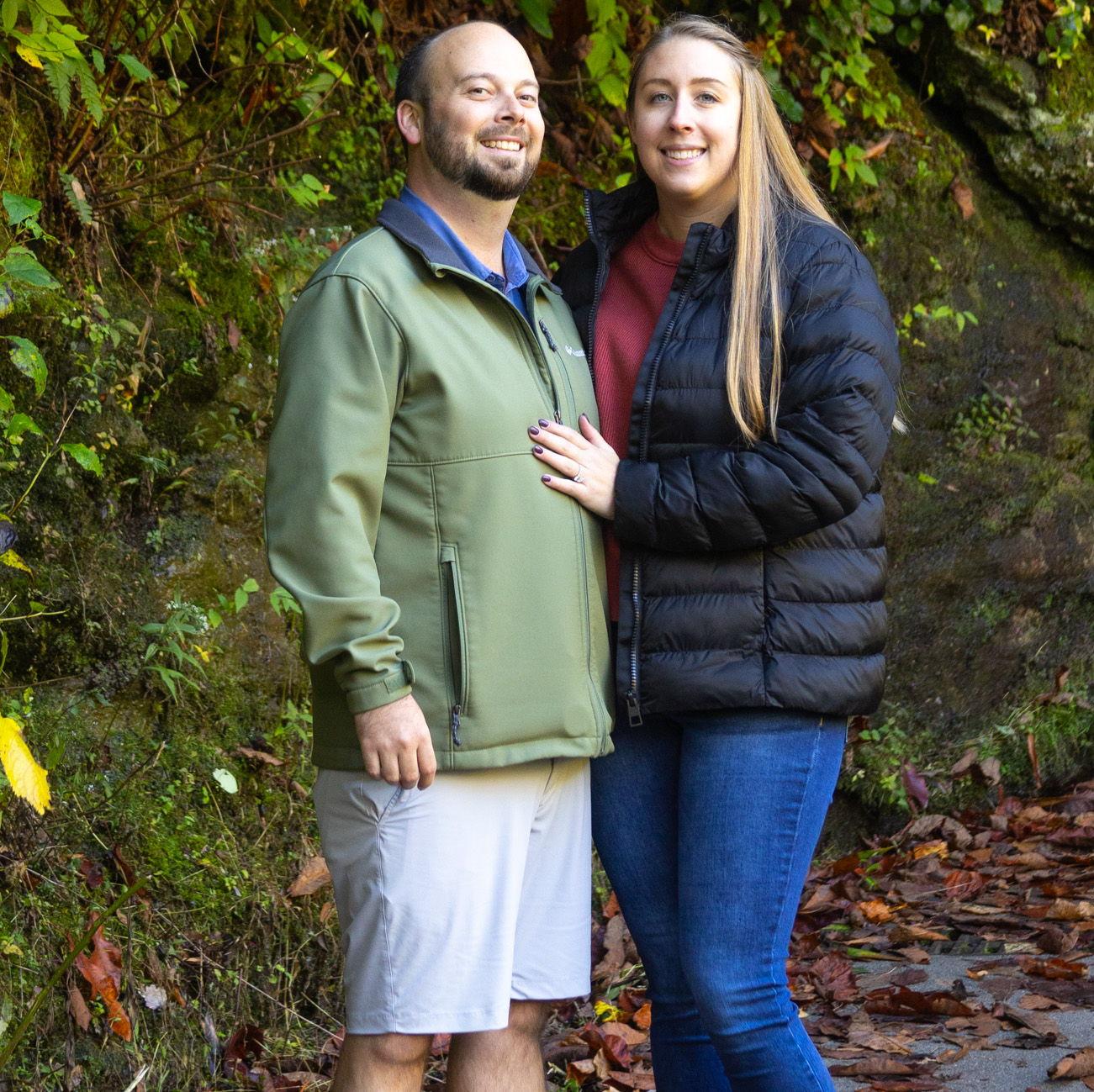 Engagement at Dry Falls in Highlands, NC