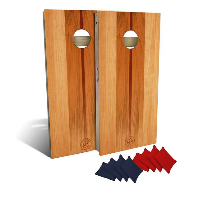 Slick Woody's Professional-Grade Cornhole Boards - 4'x2' Solid Wood Regulation Beach Corn Hole Toss Game with 8 Resin Filled Bags