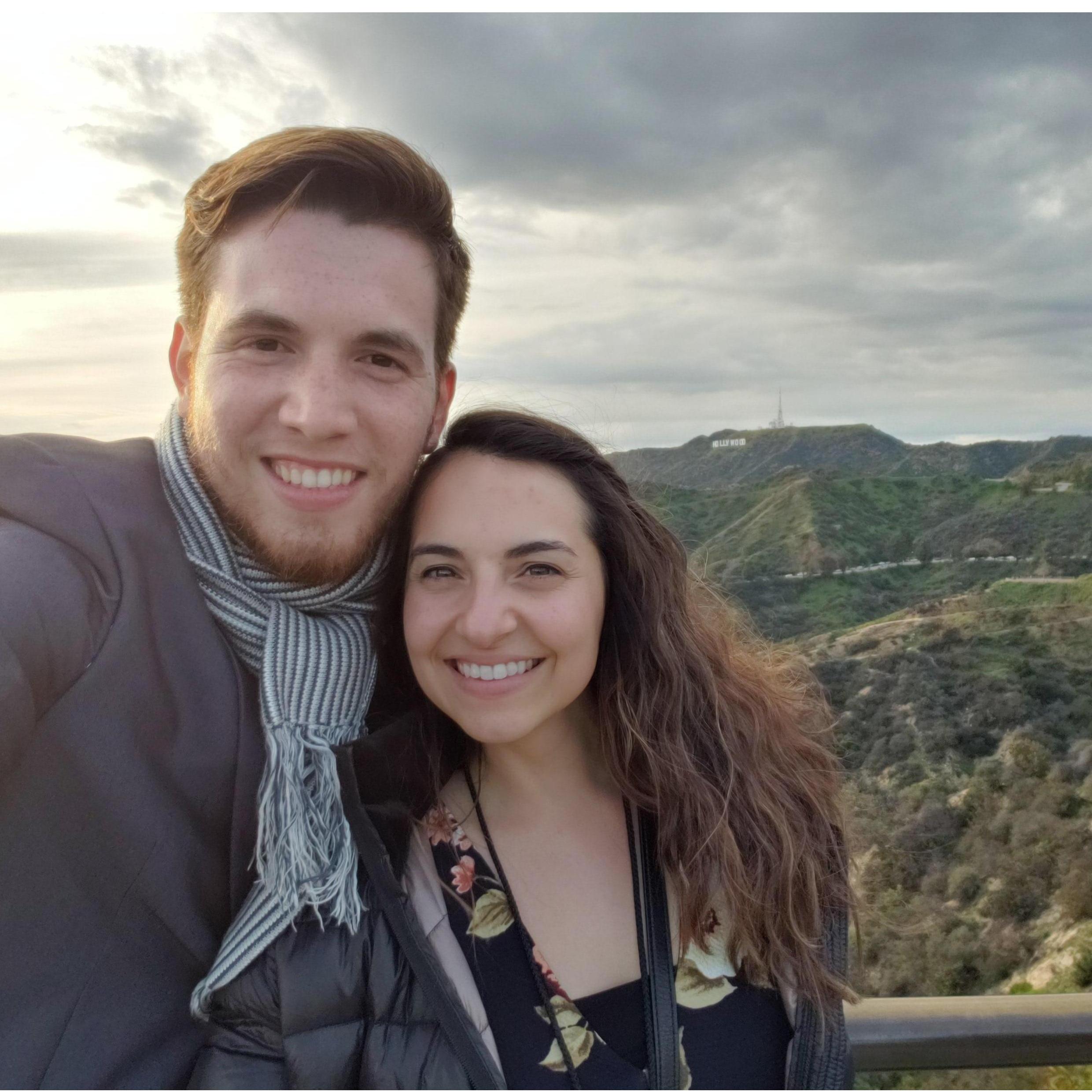 At Griffith Observatory, overlooking a rare, green LA. This was about 1 hour before the pivotal words, "y, lo hacemos? Seamos novios."