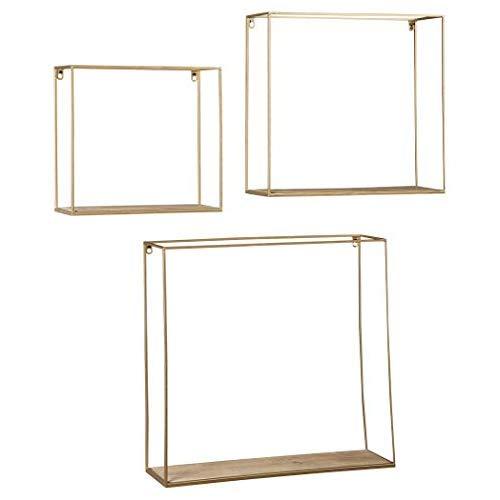 Ashley Furniture Signature Design - Efharis Wall Shelf - Set of Three - Contemporary Chic - Natural/Gold Finish