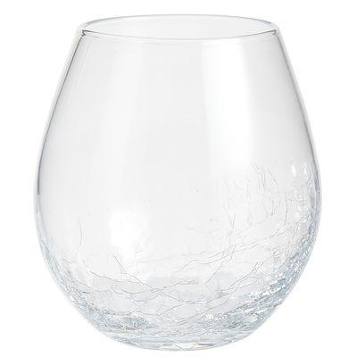Crackle Collection Clear Stemless Wine Glass
