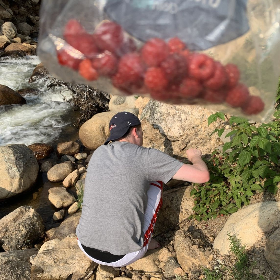 Our first date: Hiking & picking wild raspberries