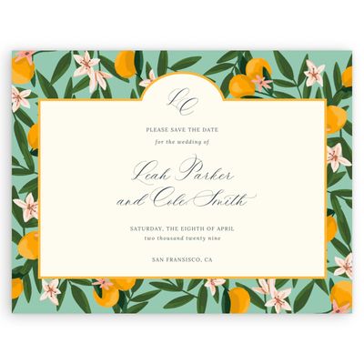 Seaform, Blue Wedding Digital Save the Date - Melissa Landscape