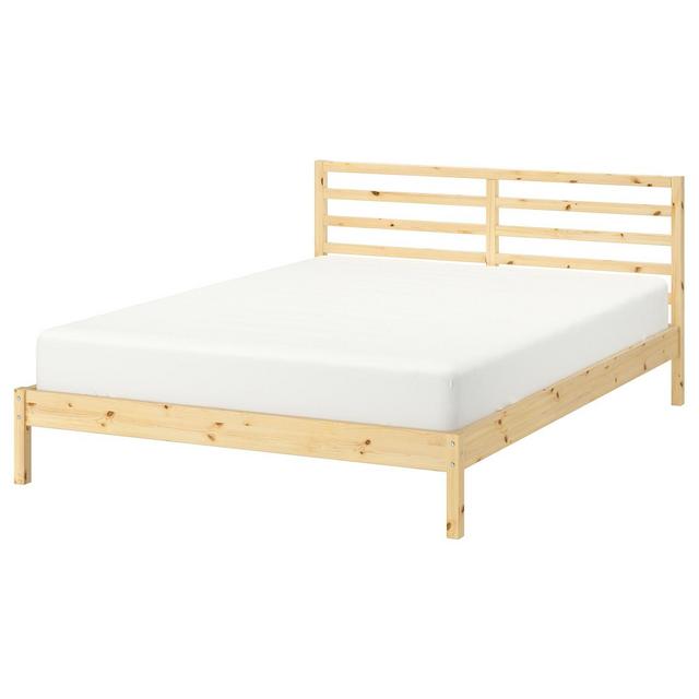 TARVA Bed frame, pine/Luröy, King