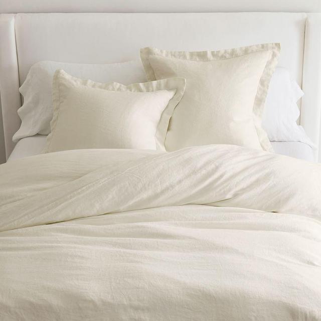 Classic Ivory Belgian Flax Linen Duvet, King/Cal. King