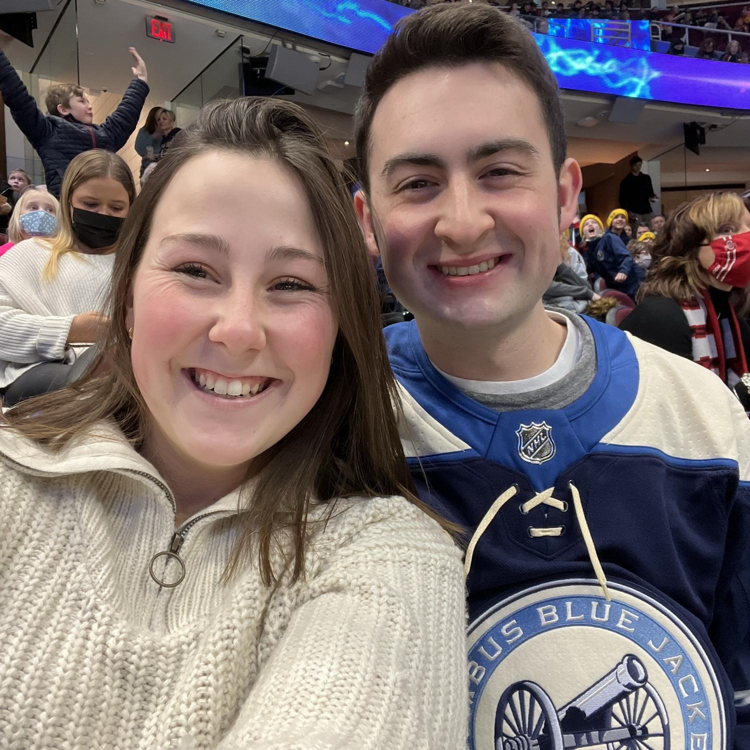 At the Cleveland Monsters hockey game in January 2021!