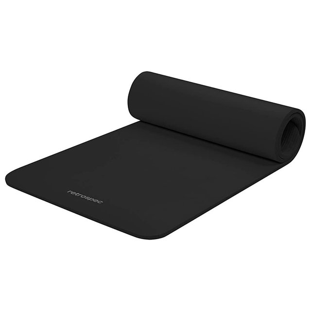 Retrospec Solana Yoga Mat 1" & 1/2" Thick w/Nylon Strap for Men & Women - Non Slip Exercise Mat for Yoga
