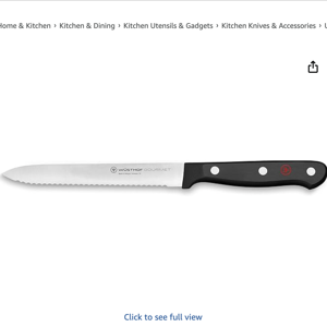 Wüsthof Gourmet 5" Serrated Utility Knife, Silver
